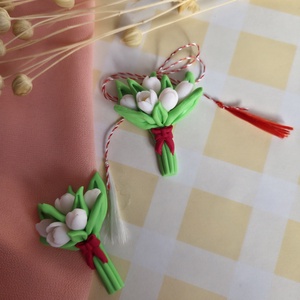 Broșă Mărțișor buchet de lalele - bijuterii - mărțișor - Artynos.ro