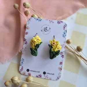 Cercei hoops narcise, Bijuterii, Cercei, Cercei cu figurine, Confectionarea bijuteriilor, ARTYNOS