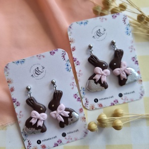 Cercei iepurasi de ciocolata, Bijuterii, Cercei, Cercei cu figurine, Confectionarea bijuteriilor, ARTYNOS