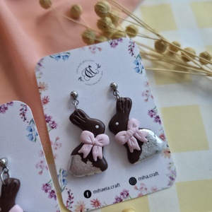 Cercei iepurași de ciocolată - bijuterii - cercei - cercei cu figurine - Artynos.ro