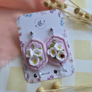 Cercei cu flori de primavara, Bijuterii, Cercei, Cercei cu figurine, Confectionarea bijuteriilor, ARTYNOS