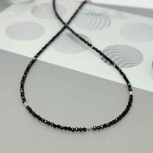 Colier turmalina neagra si aur filat de 14K - bijuterii - coliere - coliere din mărgele - Artynos.ro