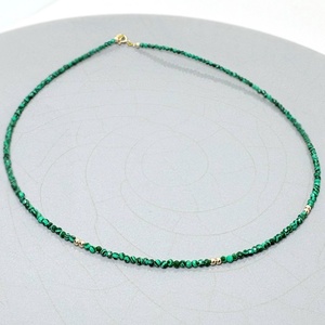 Colier malachit si aur filat de 14k., Bijuterii, Coliere, Coliere din pietre semipretioase, Altele, ARTYNOS