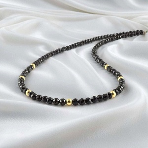 Colier turmalina neagra si aur filat de 14K - bijuterii - coliere - coliere din pietre semiprețioase - Artynos.ro