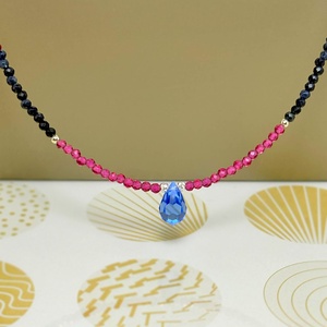 Colier safir, cristal si pandantiv Preciosa, Bijuterii, Coliere, Coliere din pietre semipretioase, Altele, ARTYNOS