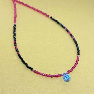 Colier safir, cristal si pandantiv Preciosa - bijuterii - coliere - coliere din pietre semiprețioase - Artynos.ro