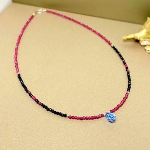 Colier safir, cristal si pandantiv Preciosa - bijuterii - coliere - coliere din pietre semiprețioase - Artynos.ro