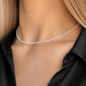 Colier minimalist cubic zirconia - Silver Stardust - Artynos.ro