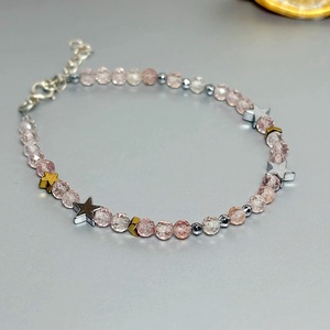 Bratara cuart roz si hematit - Blush Eclipse - Artynos.ro
