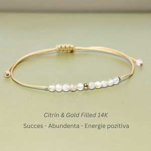 Bratara aur filat 14K / Gold Filled si citrin - Abundance Glow - Artynos.ro