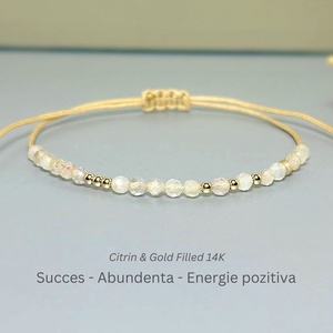 Bratara aur filat 14K / Gold Filled si citrin - Abundance Glow 2 - Artynos.ro
