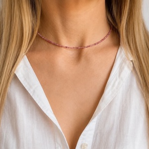 Colier din turmalina roz - Soft Blush - Artynos.ro