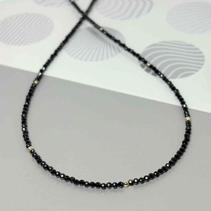 Colier turmalina neagra si aur filat de 14K - bijuterii - coliere - coliere din pietre semiprețioase - Artynos.ro