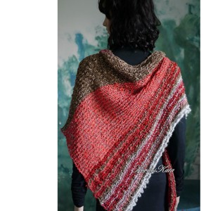 LEA PARIS SHOULDER - șal extravagant din bumbac tricotat manual, șal mare - îmbrăcăminte și modă - eșarfe, pălării, fularuri - șaluri - Artynos.ro