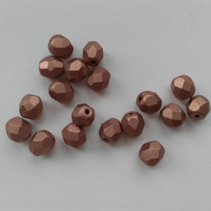 Margele cehe din sticla lustruita - 6mm - 40 buc / pachet - bronz metalic, , , ARTYNOS