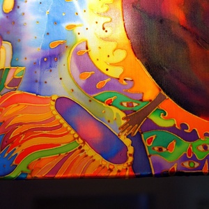 Silk Lamp  Featuring Hand-Painted Artwork by Réka Somogyi - casă & stil de viață - lămpi și corpuri de iluminat - candelabru - Artynos.ro