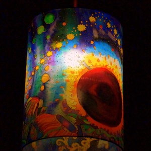 Silk Lamp  Featuring Hand-Painted Artwork by Réka Somogyi - casă & stil de viață - lămpi și corpuri de iluminat - candelabru - Artynos.ro