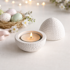 Ou Decorativ Texturat cu Capac � Suport Tealight - accessorii și unelte - accesorii decorative - figurine - Artynos.ro