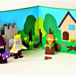 Regele înghețat carte interactivă de marionete cu degetul, Jucării și echipamente pentru copii, Cărți pentru copii, cărți textile, Broderie, Cusătură, ARTYNOS