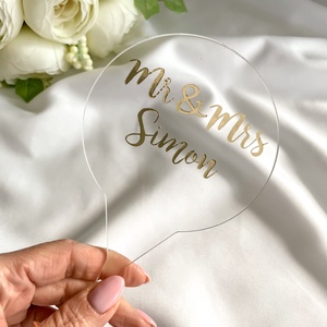 DECORURI TORT personalizate pentru nunta - cu inscriptie unica - decor tort transparent, Accesorii nunta, Accesorii de nunta, Pinii de nunta, Arta de sticla, ARTYNOS