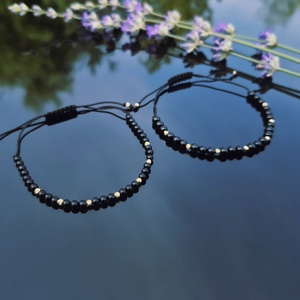 Bratara cu onix negru si bile aur 14k, Bijuterii, Bratari, Bratari din aur, Confectionarea bijuteriilor, ARTYNOS