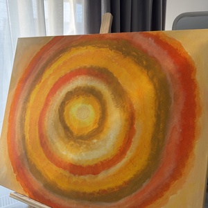 Centre - Tablou abstract în nuanțe calde - arte vizuale și accesorii  - picturi - acuarele picturi - Artynos.ro