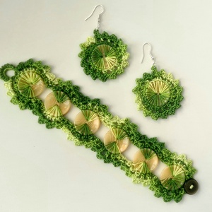 Set bratara si cercei Green - bijuterii - seturi de bijuterii - Artynos.ro
