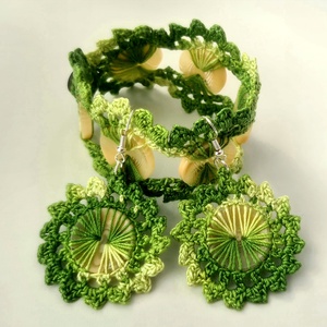 Set bratara si cercei Green - Artynos.ro