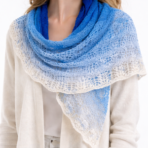 Șal tricotat manual din bumbac SEAVAWE - îmbrăcăminte și modă - eșarfe, pălării, fularuri - șaluri - Artynos.ro