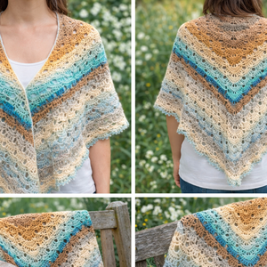 Sal crosetat manual din fir cu lana si alpaca Peru, Imbracaminte si moda, Esarfe, palarii, fularuri, Saluri, Crosetat, ARTYNOS