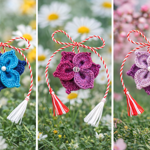 Martisor brosa floare crosetat manual Crocus - Artynos.ro