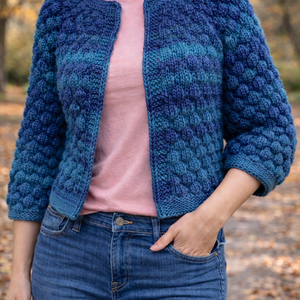 Jacheta tricotata manual din fir cu lana BOBBLE, Imbracaminte si moda, Haine dama, Hanorace, cardigane, Altele, Impletitura, ARTYNOS