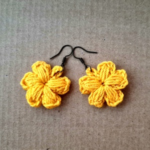 Cercei croșetați manual din bumbac Sun - bijuterii - cercei - cercei croșetați - Artynos.ro