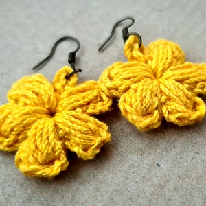 Cercei croșetați manual din bumbac Sun - bijuterii - cercei - cercei croșetați - Artynos.ro