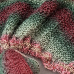 Sal tricotat manual din fir cu alpaca Stylish Green - Artynos.ro