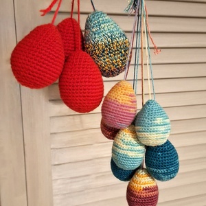 Ouă-Decorațiune croșetate manual din fir de bumbac - decor de sărbători - decorațiuni de paște - alte creații de paște - Artynos.ro