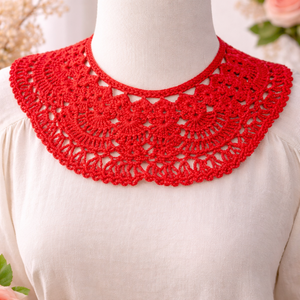 Guler decorativ crosetat manual din bumbac, Bijuterii, Coliere, Chockere, Crosetat, ARTYNOS