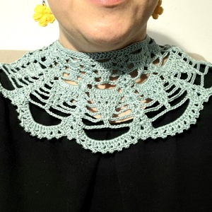 Guler decorativ crosetat manual din bumbac, Bijuterii, Coliere, Chockere, Crosetat, ARTYNOS