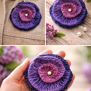 Brosa-Martisor crosetata manual Rose - Artynos.ro