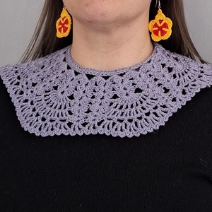 Guler decorativ croșetat manual din bumbac - bijuterii - coliere - chockere - Artynos.ro