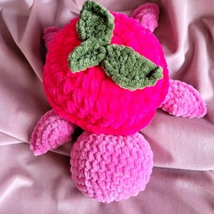 Broască țestoasă zmeură - jucării și echipamente pentru copii - plușuri - păpușă croșetată, păpușă de pluș - Artynos.ro