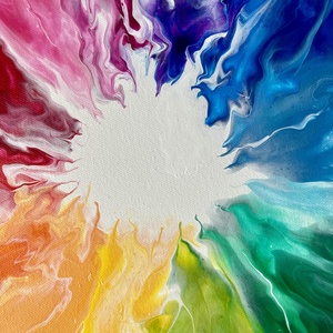 Tablou Roata Curcubeului - Rainbow Wheel Painting - casă & stil de viață - accesorii pentru decorat casa - picturi murale - tablouri/picturi pe pânză - Artynos.ro