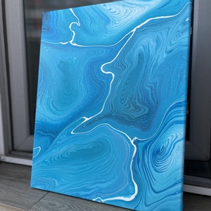 Tablou Valuri de Turcoaz - Turquoise Waves Painting - casă & stil de viață - accesorii pentru decorat casa - picturi murale - tablouri/picturi pe pânză - Artynos.ro