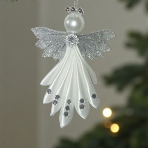 Îngeri cu aripi argintii - crăciun - decorațiuni de crăciun de casă - figurine pentru pomul de crăciun - Artynos.ro
