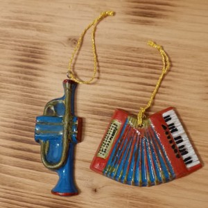 Ornamente de Craciun realizate din ipsos. Decoratiuni retro. Stil vintage. Set din 2 piese - Artynos.ro