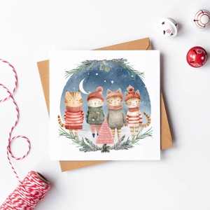 Felicitare de Crăciun, felicitare, felicitare cadou, pisică -  - Artynos.ro