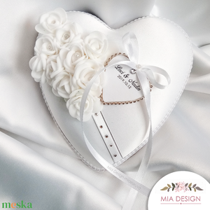 Pernă pentru verighete de nuntă Alb ca Zăpada - accesorii nuntă - accesorii de nuntă - suport verighete și perne pentru inele - Artynos.ro