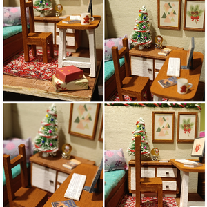 Dioramă miniatură handmade Birou de Crăciun - crăciun - cadouri de moș crăciun - cadouri de moș crăciun - Artynos.ro