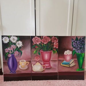 Flori în vaza  - arte vizuale și accesorii  - picturi - pictură acrilică - Artynos.ro