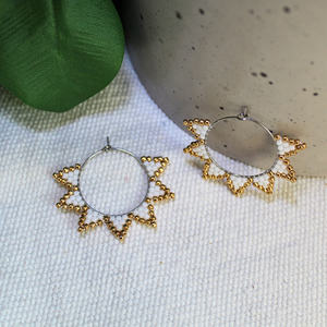 Cercei Raza de soare, Bijuterii, Cercei, Cercei din margele, Confectionarea bijuteriilor, Cusatura, ARTYNOS